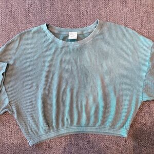 Offline Teal Waffle Knit Crop Top